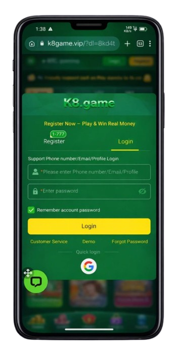 K8 Game Login